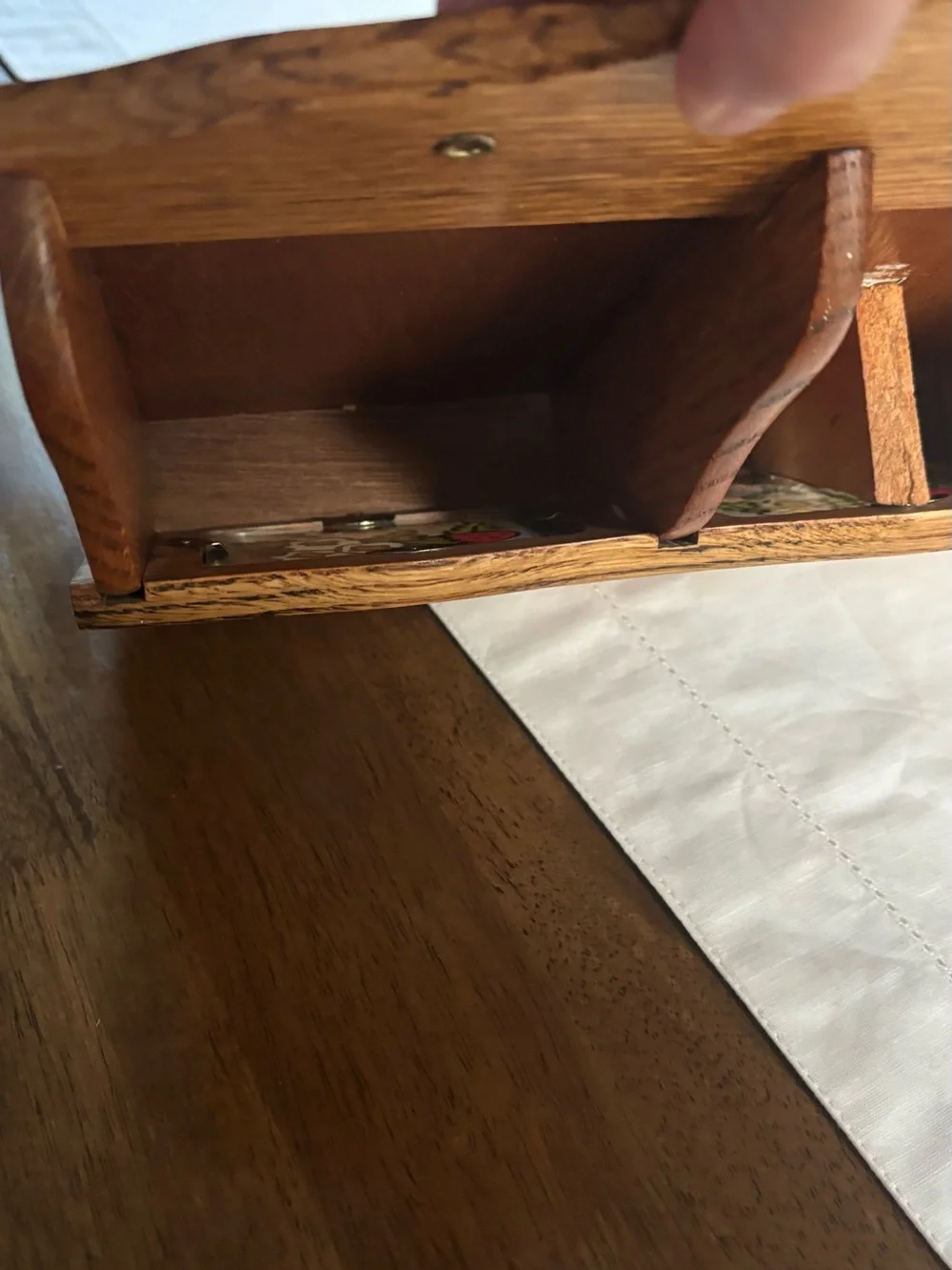 Vintage Wooden Wall Mail & Key Hanger with Strawberry Window Accents Cottagecore